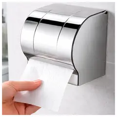 TAUMM - Soporte Porta Papel Higiénico de Pared Cubierto Acero Inoxidable Plateado