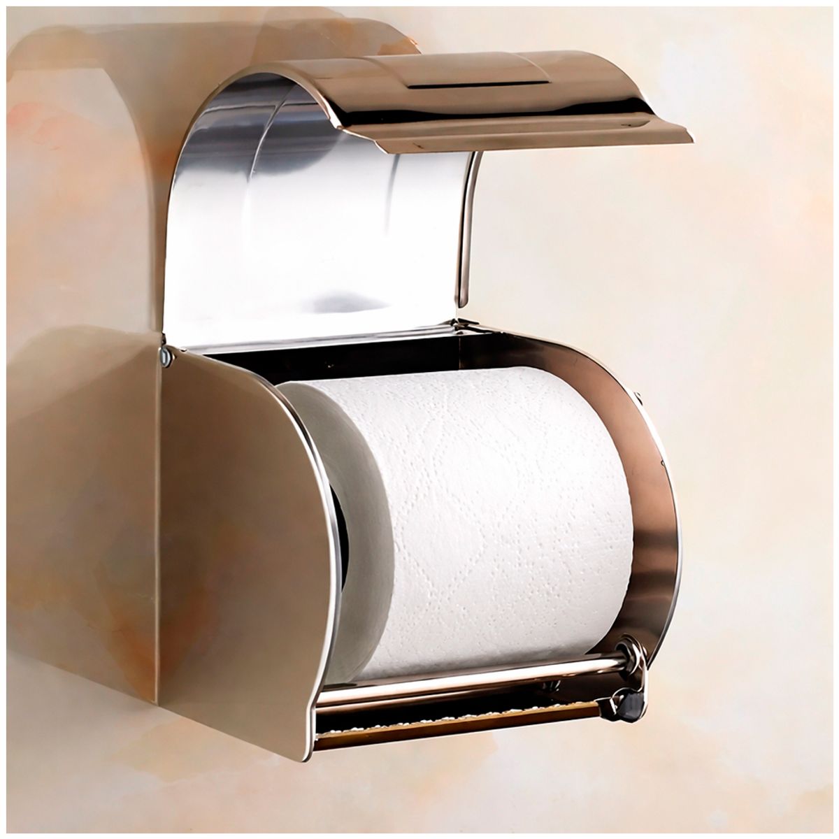 TAUMM - Soporte Porta Papel Higiénico de Pared Cubierto Acero Inoxidable Plateado