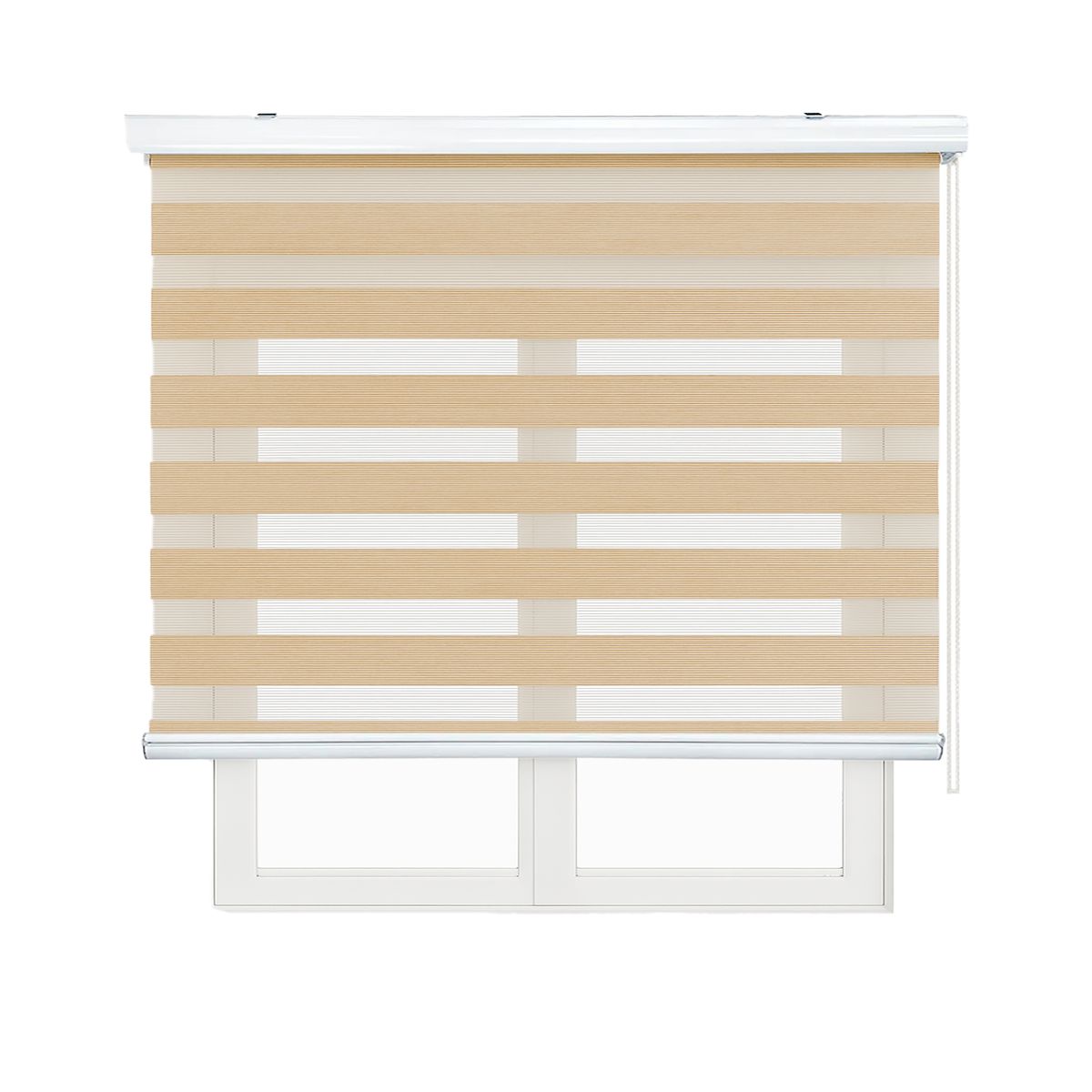GENERICO - Cortina Roller Dúo Persianas Día Y Noche 100x200cm Beige Melon