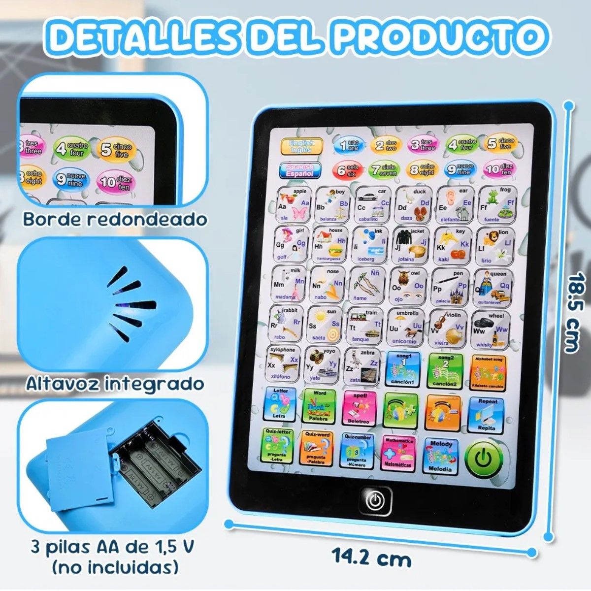 GENERICO - Pizarra Magica Lcd Tipo Tablet Para Niños Regalos  azul BELUG