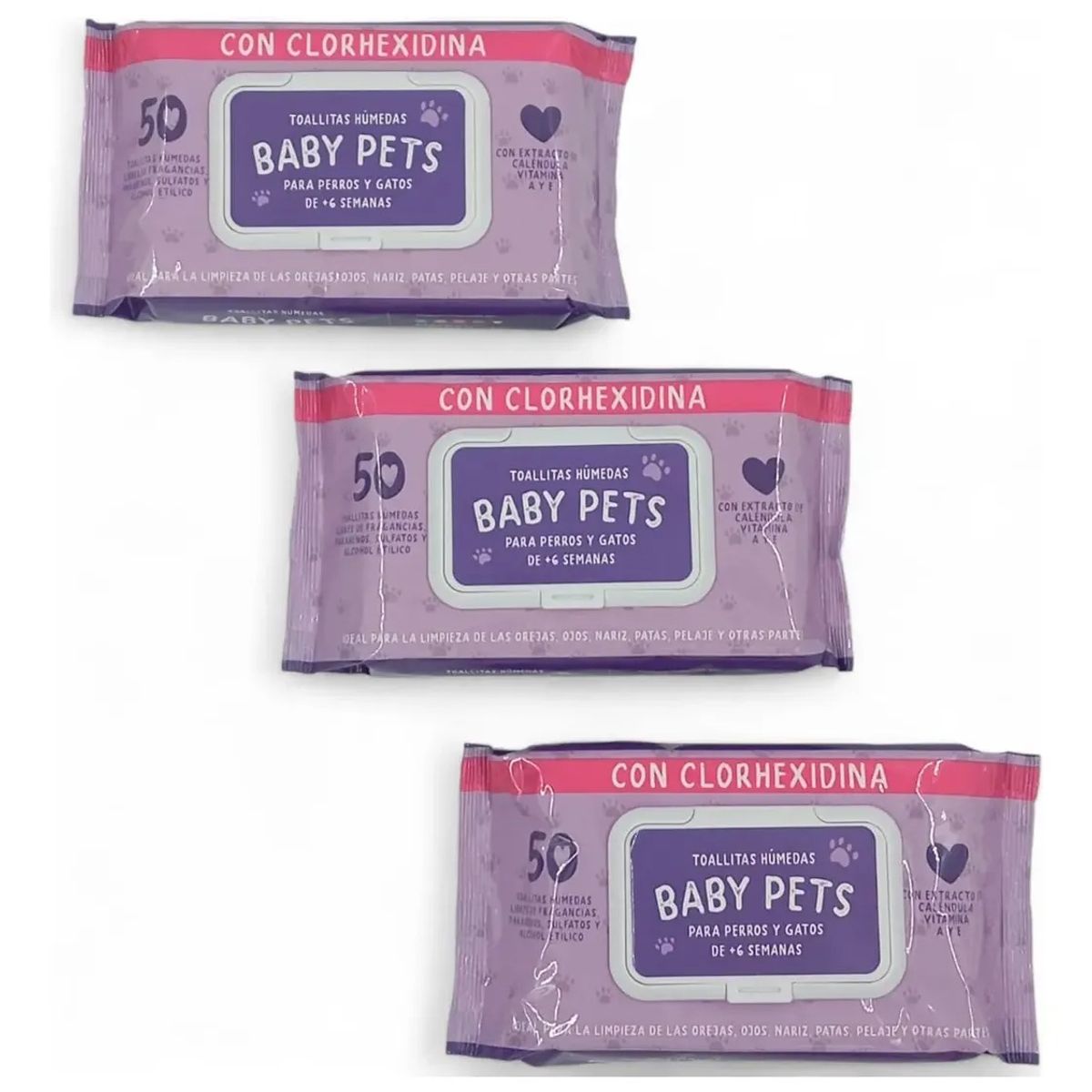 MARBEN PETS - Toallas Húmedas X3 Para Cuidar A Mascotas Perros Gatos 150 U