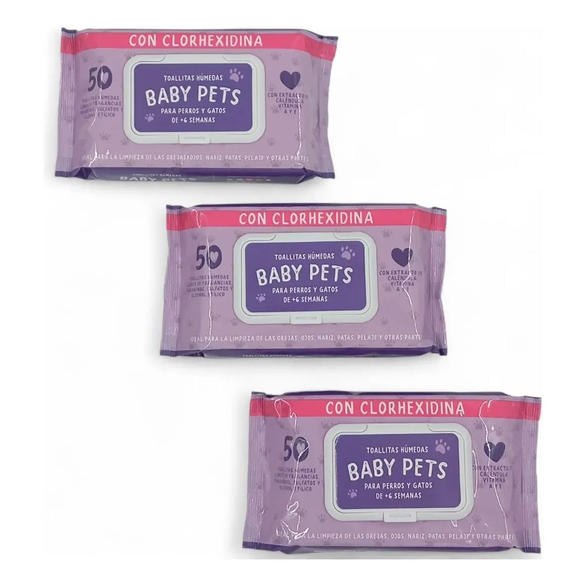 MARBEN PETS - Toallas Húmedas X3 Para Cuidar A Mascotas Perros Gatos 150 U