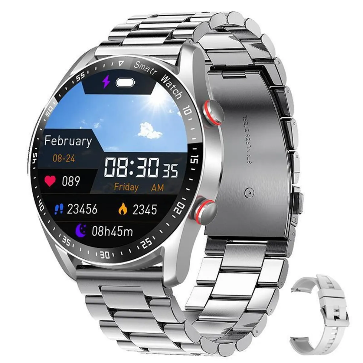 GENERICO - RELOJ SMARTWATCH WH20 HOMBRE MONITOR DE SALUD LLAMADAS BLUETOOTH