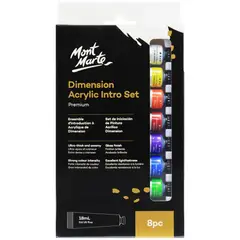 MONT MARTE - Set 8 Pinturas Acrílicas Dimension Premium 18ml Alta Viscosidad