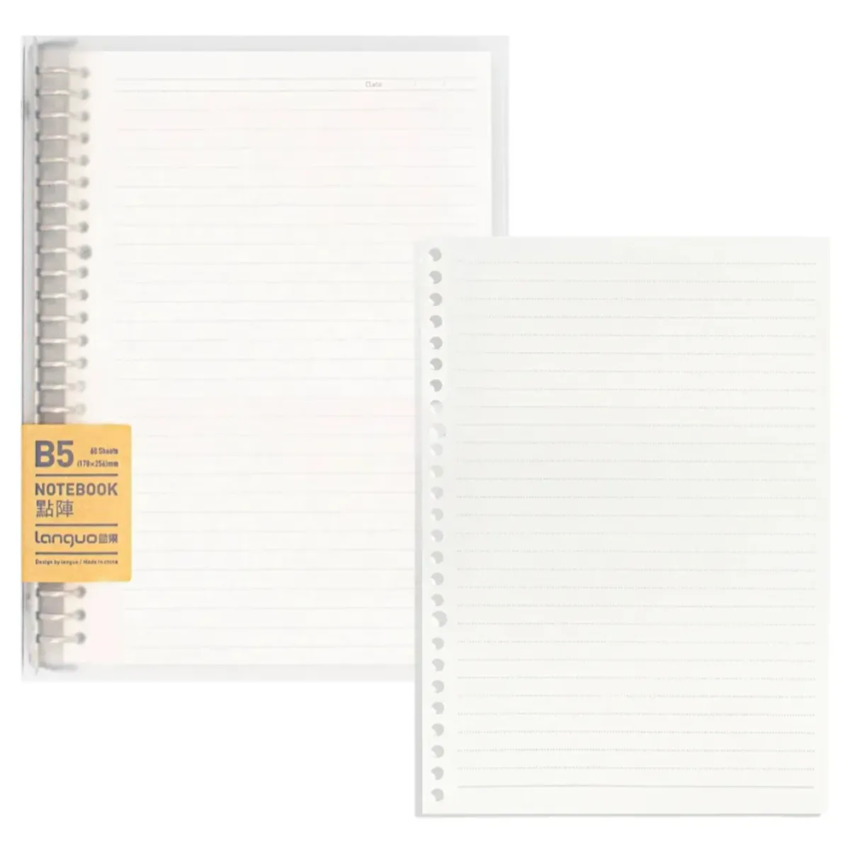 LINGO - Libreta Anillada B5 Sistema Refill Colores 60 Hojas