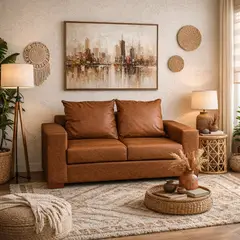 DKORA - SOFA 2 CUERPOS BASTIAN CAFE CLARO