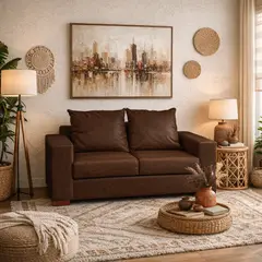 DKORA - SOFA 2 CUERPOS BASTIAN CAFE OSCURO