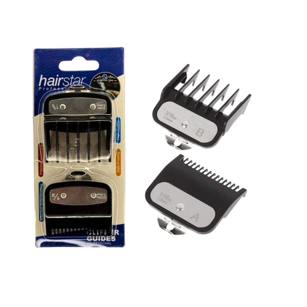 GENERICO - Set De Peines Guias Intermedios Para Maquina 0.5 Y 1.5 Color Negro