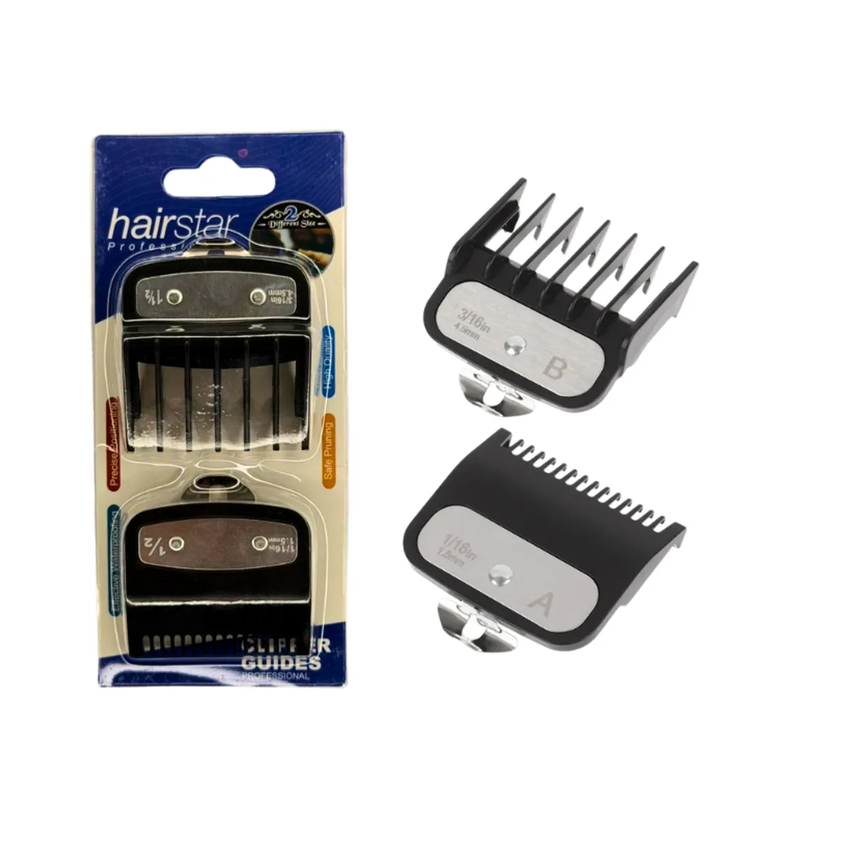 GENERICO - Set De Peines Guias Intermedios Para Maquina 0.5 Y 1.5 Color Negro