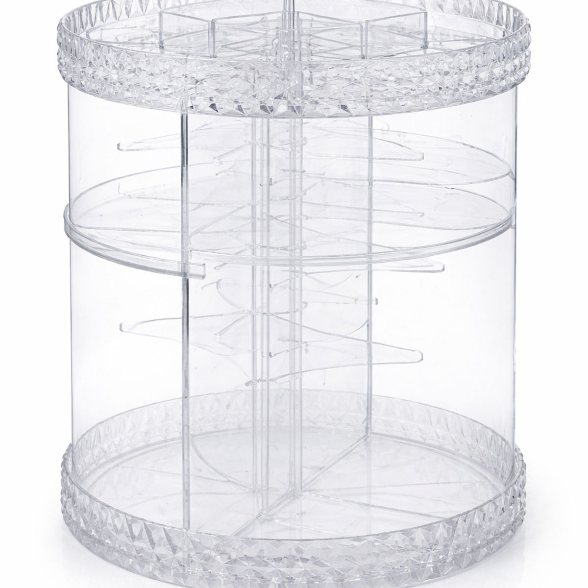 GENERICO - Organizador de Maquillaje Giratorio 360° Acrílico 3 Niveles Transparente