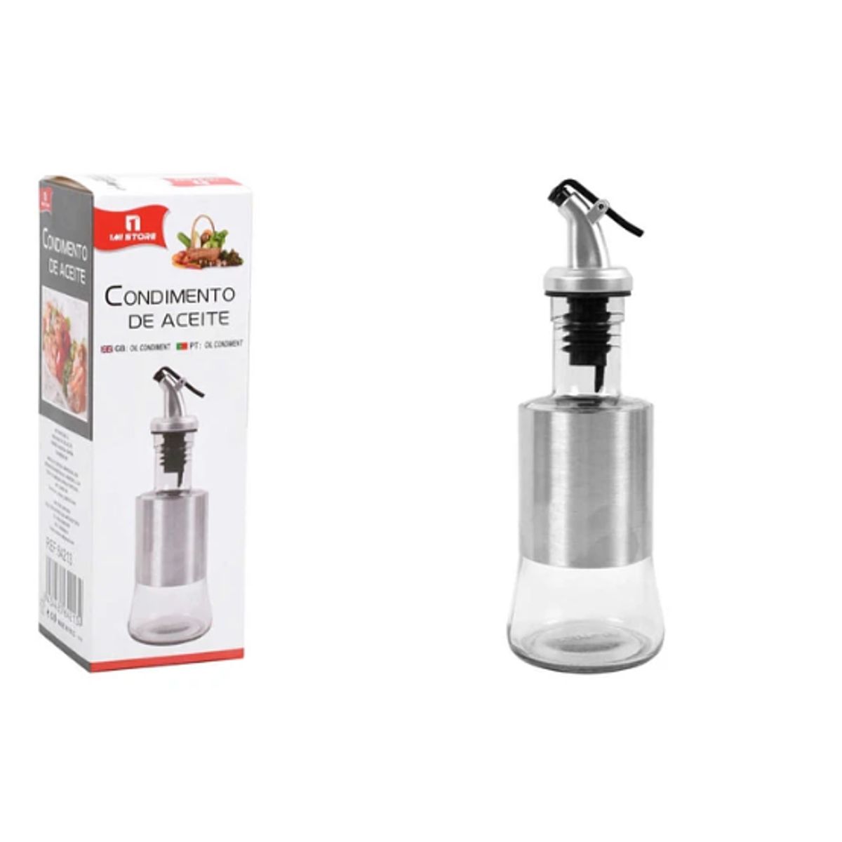 GENERICO - Botella Aceitera Vidrio 18Cm Dosificador Antigoteo Cocina