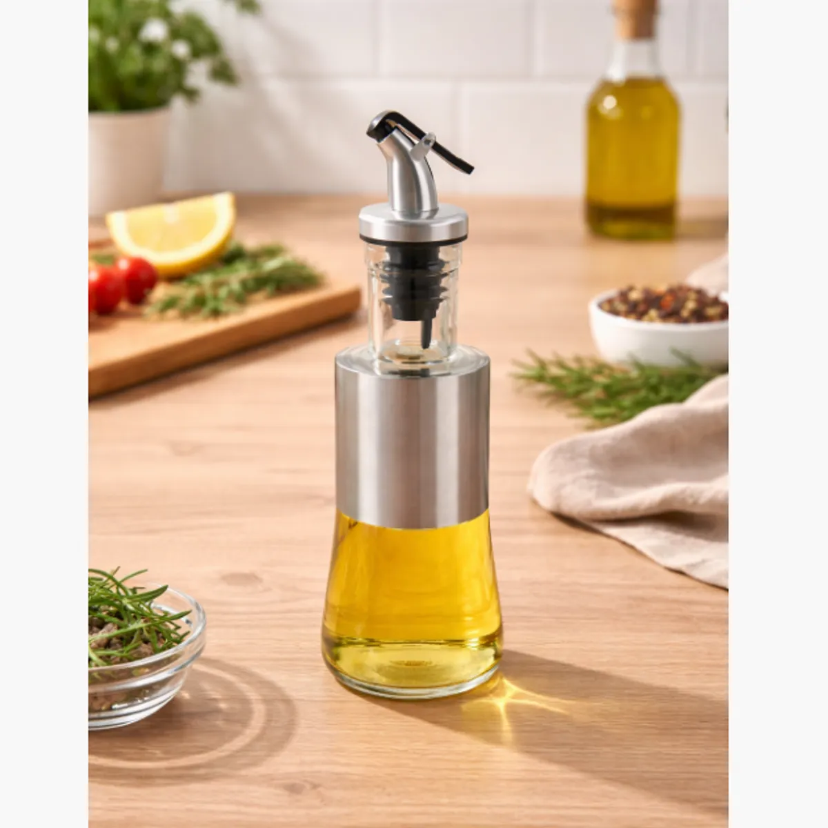 GENERICO - Botella Aceitera Vidrio 18Cm Dosificador Antigoteo Cocina