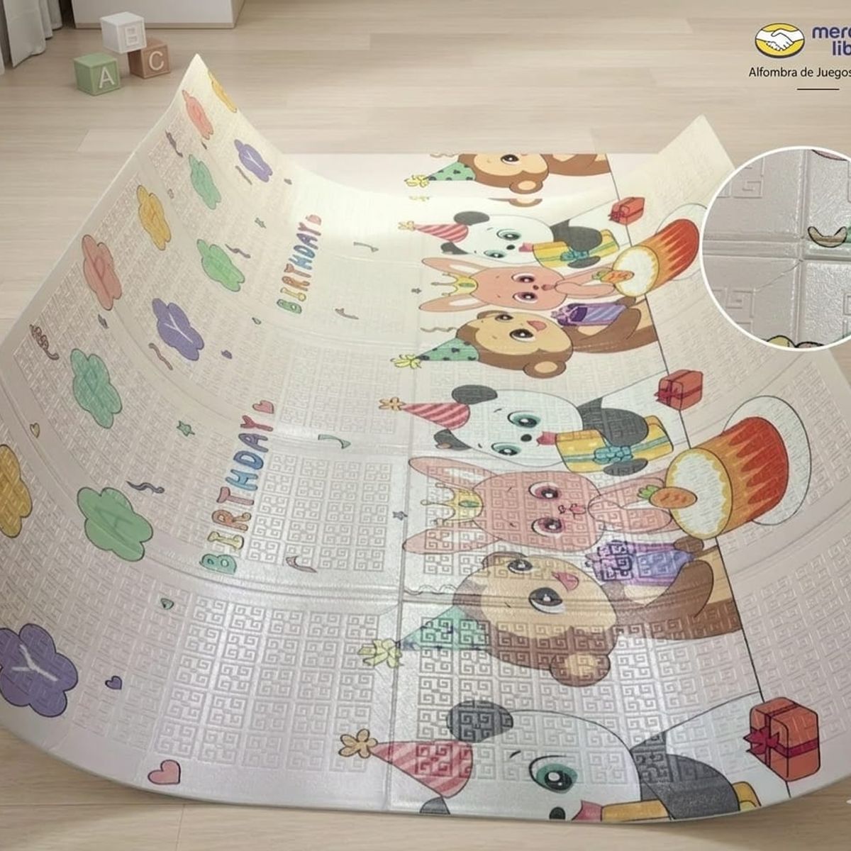 GENERICO - Alfombra Antigolpes Bebe Plegable Reversible medida de 150x180x1cm modelos variados