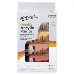 MONT MARTE - Set 4 Pinturas Acrílicas Metalizadas 50ml