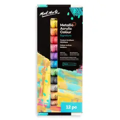 MONT MARTE - Set 12 Pinturas Acrílicas Colores Metálicos 36ml