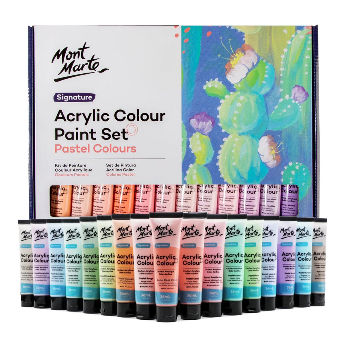 MONT MARTE - Mont Marte Estuche 48 Pinturas Acrílicas Pastel 36ml