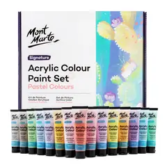 MONT MARTE - Estuche 36 Pinturas Acrílicas Pastel 36ml