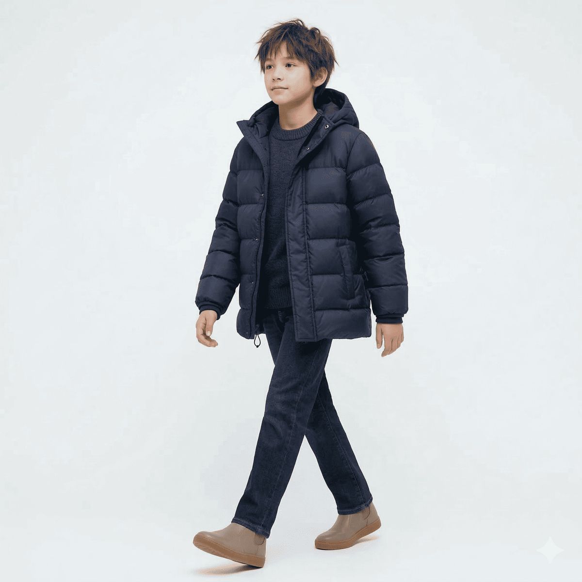 KIBOU - Parka Niño Invierno Acolchada Capucha Termica Abrigo Escolar