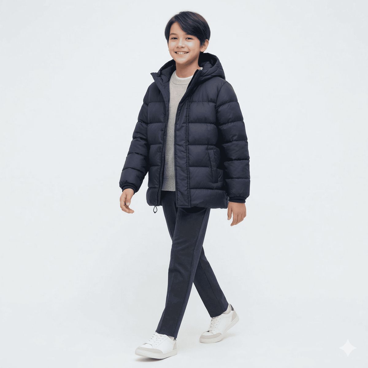 KIBOU - Parka Niño Invierno Acolchada Capucha Termica Abrigo Escolar