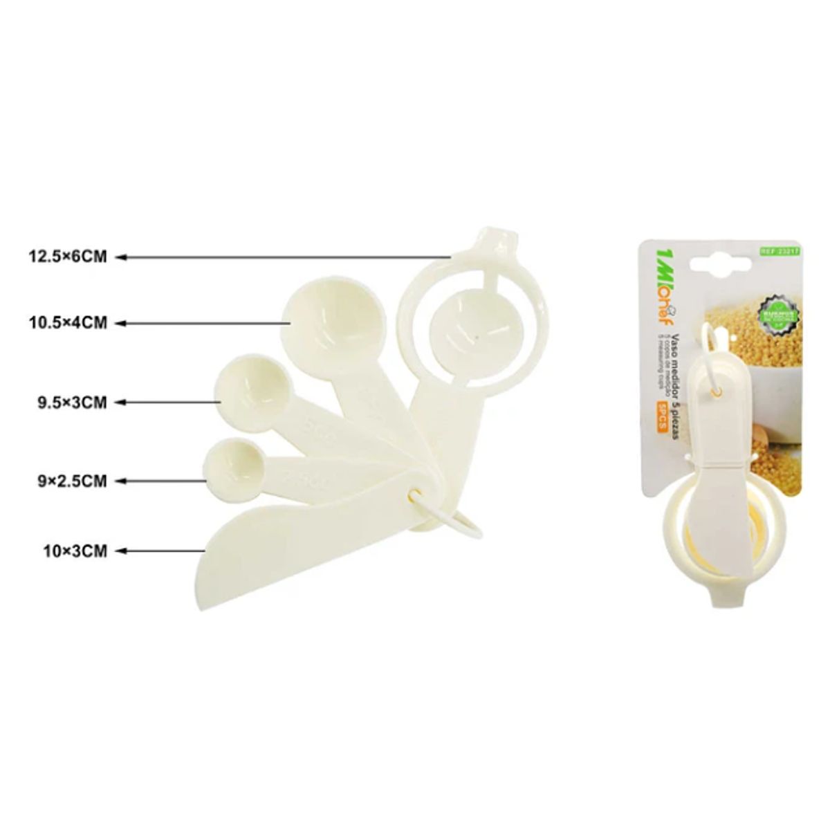 GENERICO - Cucharas Medidoras Cocina 5 Piezas Plastico Reposteria