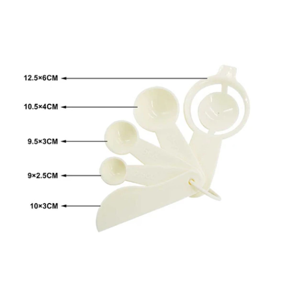 GENERICO - Cucharas Medidoras Cocina 5 Piezas Plastico Reposteria