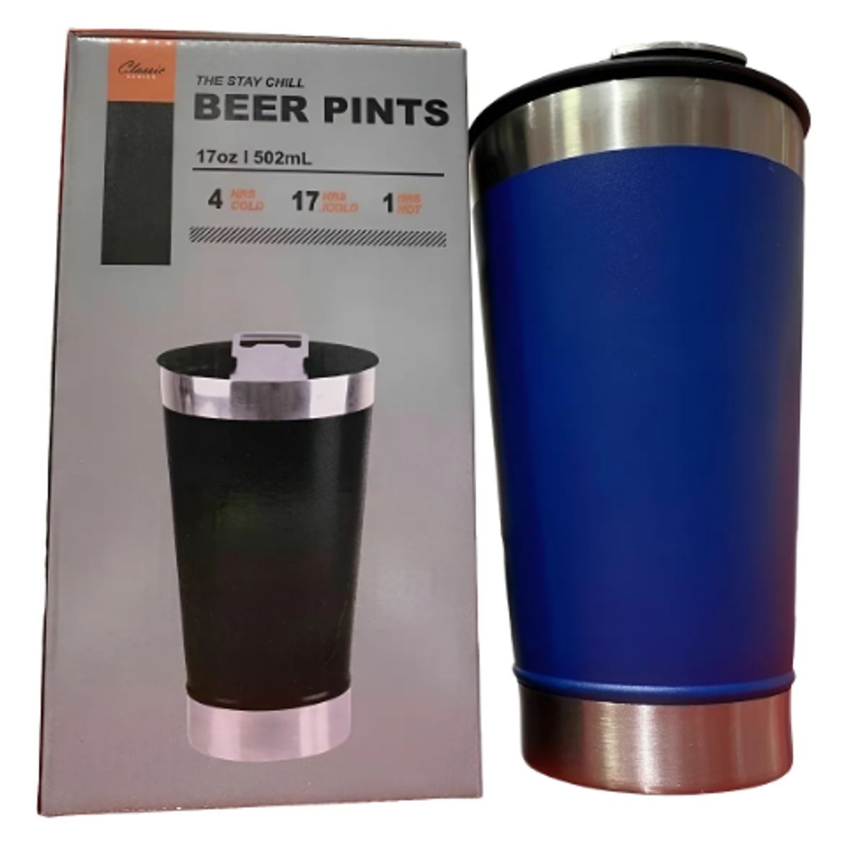 GENERICO - Vaso Térmico Acero Bebidas Frías  Calientes Con Destapador Color Azul Unicolor