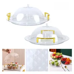 GENERICO - Bandeja Redonda con Tapa y Manilla - Transparente