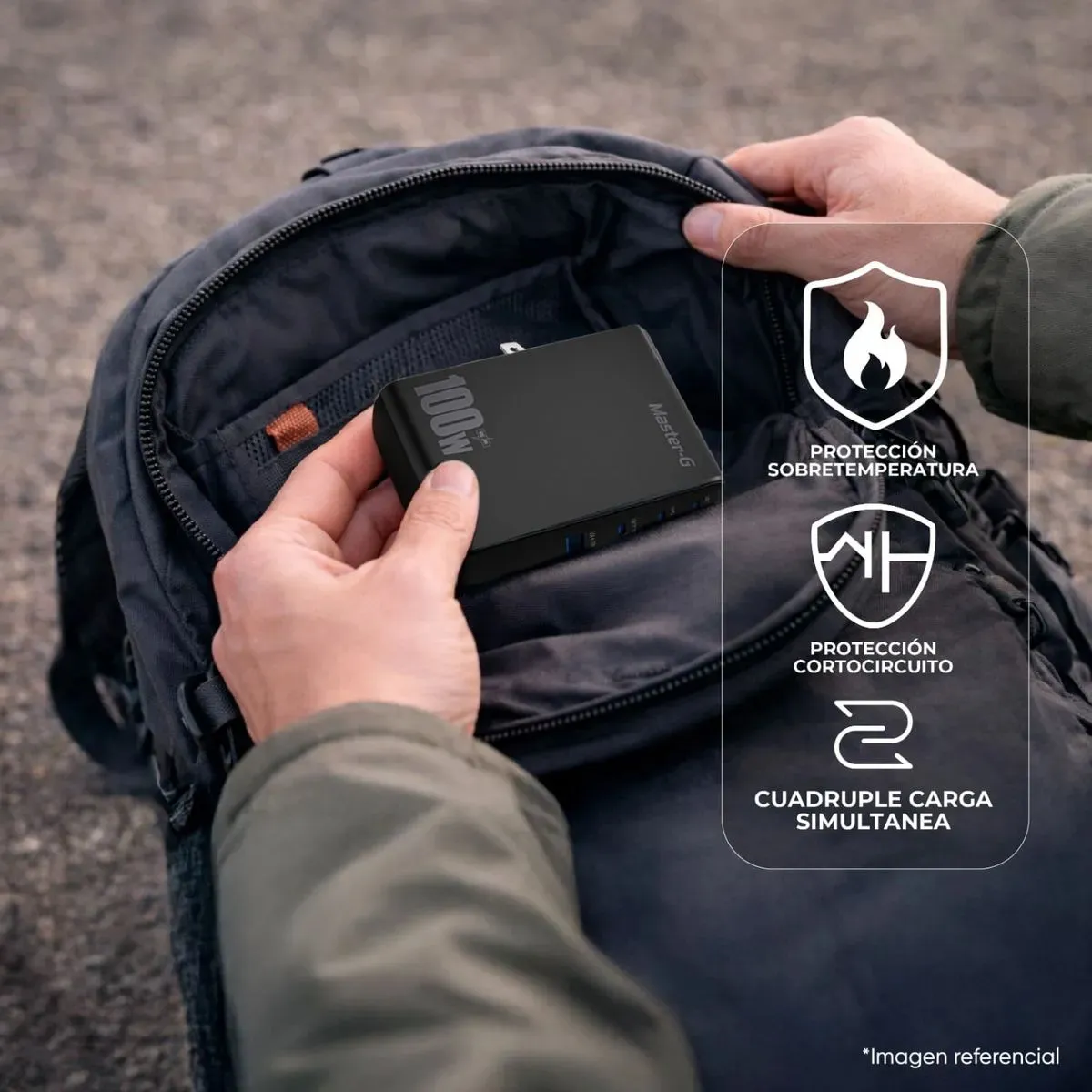 MASTER G - Cargador Universal para Viaje 100W Cable USB-C
