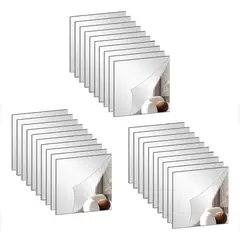 GENERICO - Pack 30 Espejos Adhesivos Decorativos 15 X 15cm Multiusos BELUG