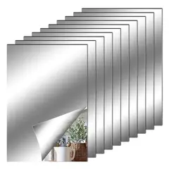 GENERICO - Pack 12 Espejos Adhesivos Decorativos 15 X 15cm Multiusos BELUG