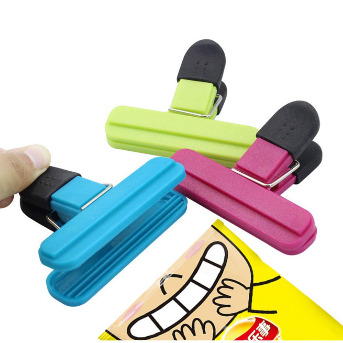 GENERICO - Clips Sellado Fácil Alimentos Conservación Cocina X3