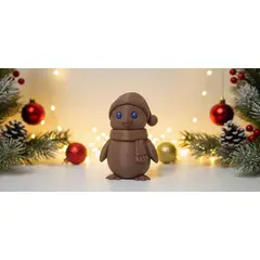 GENERICO - Pingüino con Sombrero y Bufanda Figurita de Navidad