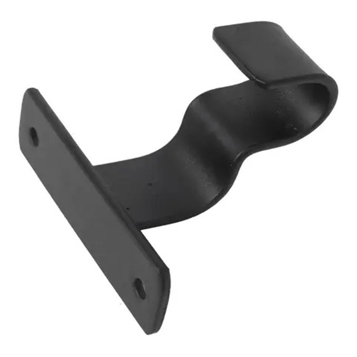 GENERICO - Soporte Cortina Simples Metal Negro Barra Techo  2 Unid