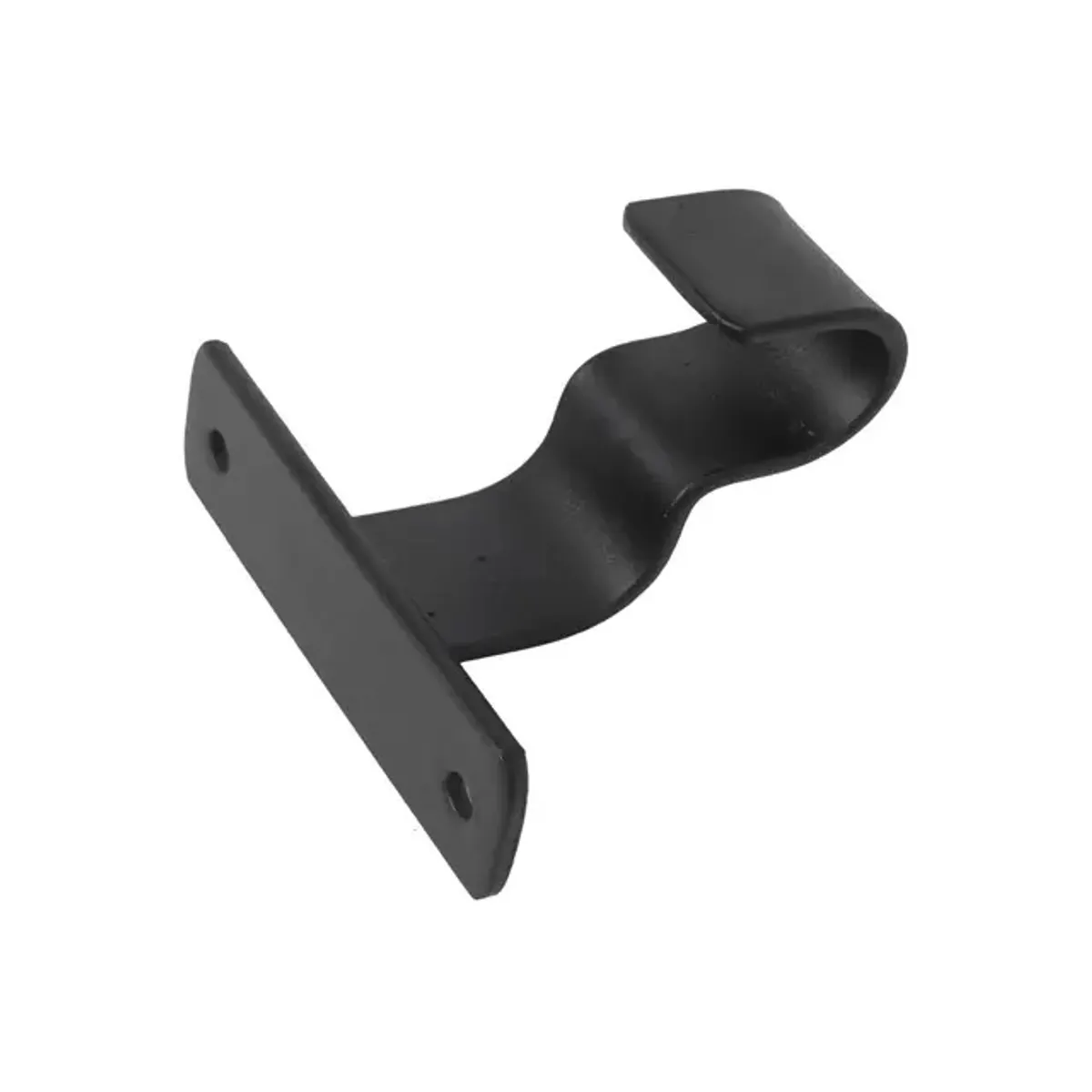 GENERICO - Soporte Cortina Simples Metal Negro Barra Techo  2 Unid
