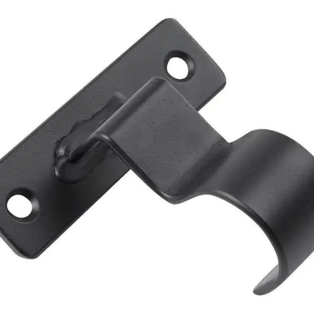 GENERICO - Soporte Cortina Simples Metal Negro Barra Techo  2 Unid