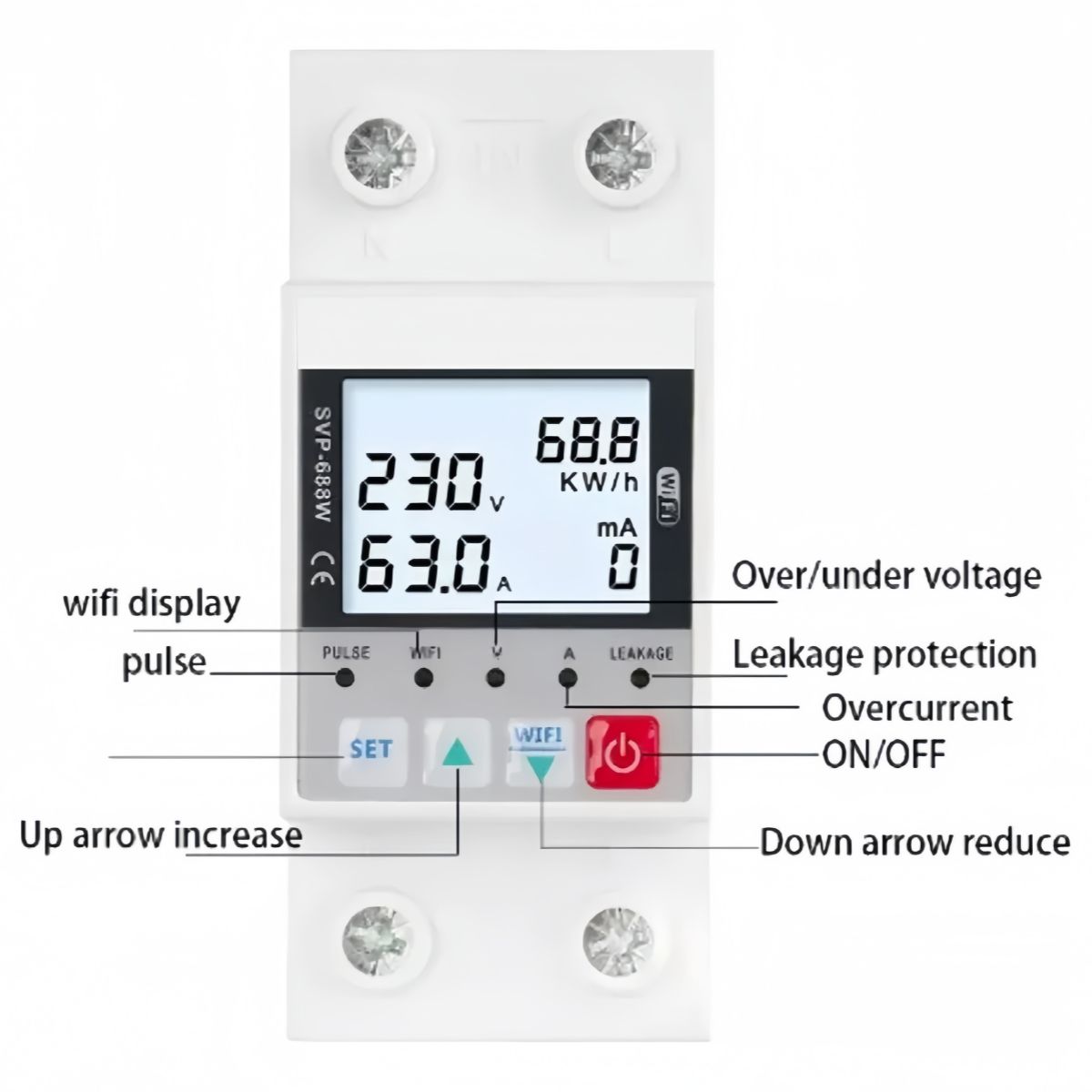 VIDA BUENAS - Rele Medidor Energia Smart Wifi Kwh 63a Bajo Y Alto Voltaje