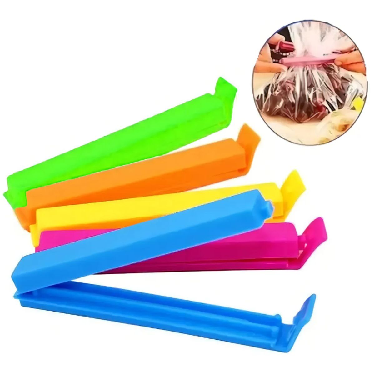 GENERICO - Broches Cierra Bolsa  Multicolor Set 5 PIEZAS
