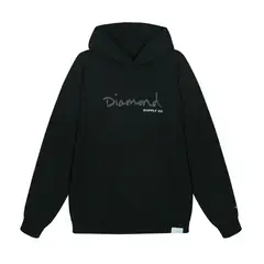 DIAMOND - Poleron Hombre Negro Og Script