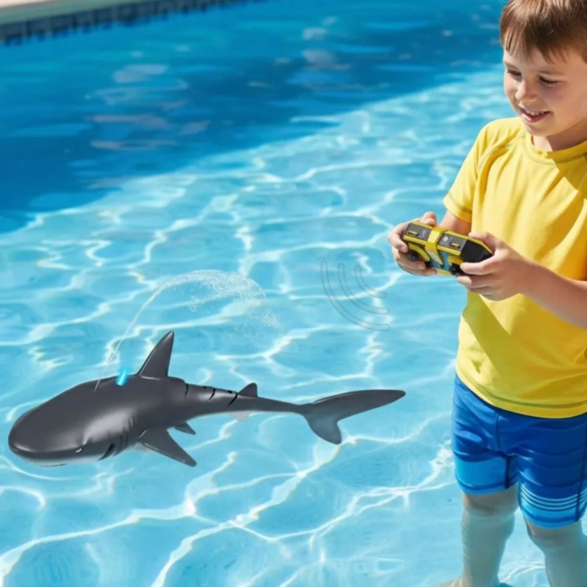 GENERICO - Tiburón Robot a Control Remoto Acuático Con Chorro De Agua