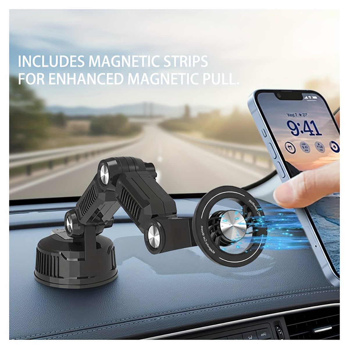BELKRA - Soporte Celular Base Magnetico Auto Celular 360 Giratorio Negro