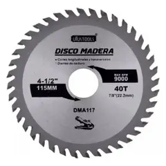 GENERICO - Pack 5 Disco Sierra Circular Madera 115x40 Dientes Dma117 Plateado