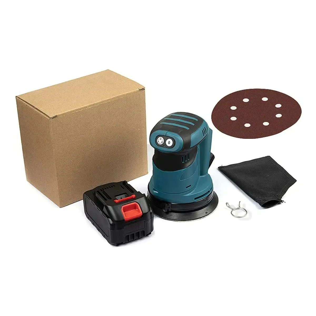 GENERICO - Lijadora Roto Orbital Inalámbrica Con Sistema Velcro Color AZUL - 271056 Frecuencia 271056