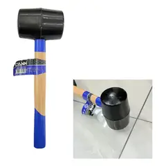 DANMI - Martillo De Goma Con Mango De Madera, Martillo Para Azulejos