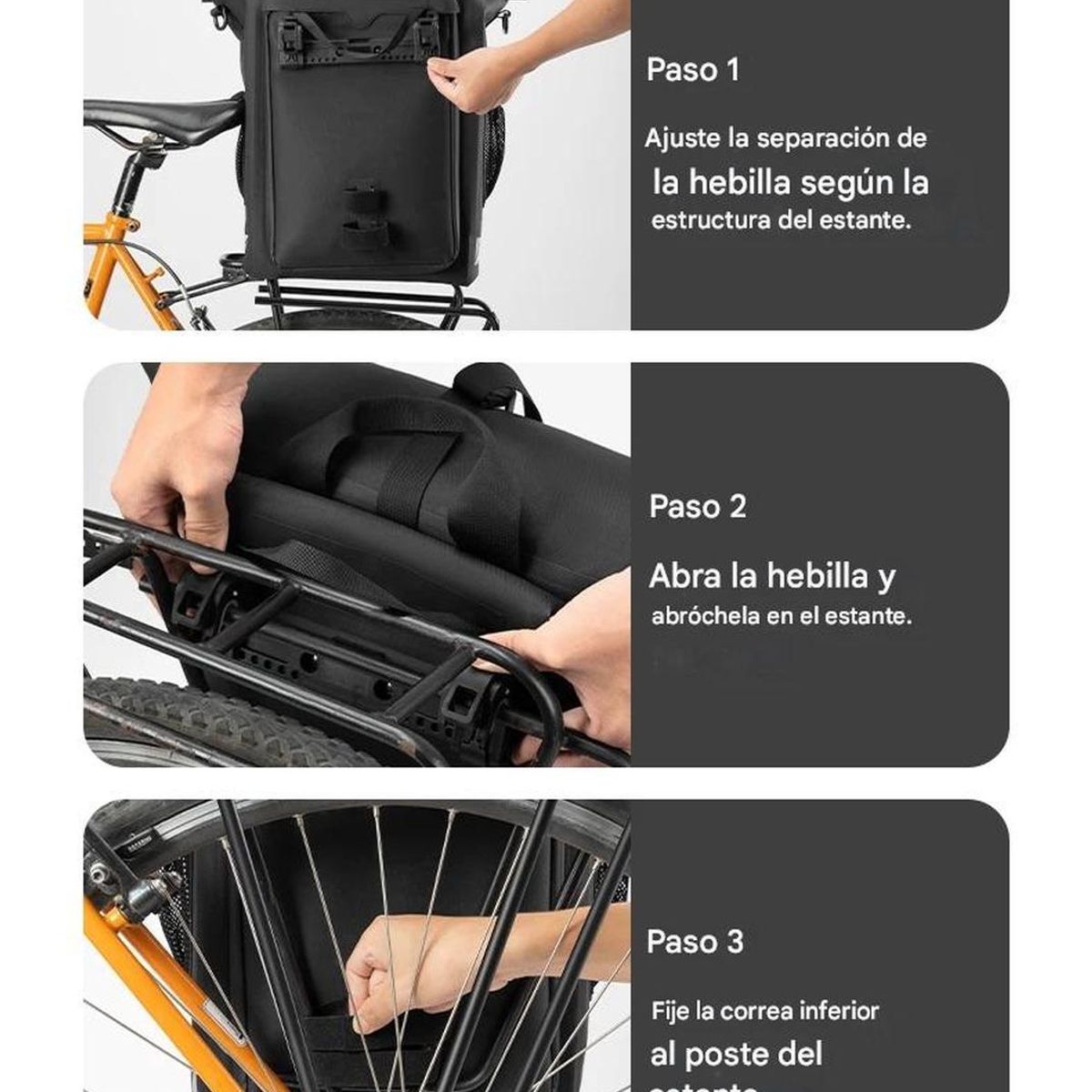 GENERICO - Alforja Bicicleta Rockbros Bolso Parrilla Impermeable 18L