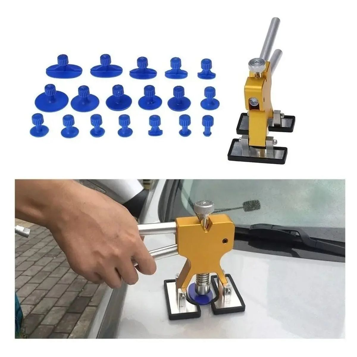 GENERICO - Kit Desabollador Ventosa Reparación Abolladuras Auto 215116 215116 B61