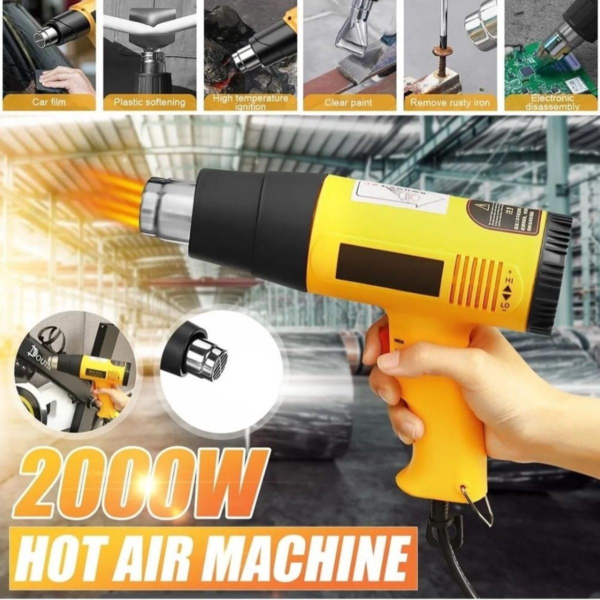 GENERICO - Pistola De Calor Aire Caliente 2000w