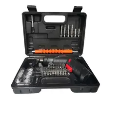GENERICO - Taladro Destornillador Inalámbrico 45 Accesorios Maleta Color Negro Frecuencia 50 Hz x 60 Hz