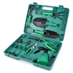 GENERICO - Kit Jardineria Herramientas Rastrillo Pasto Tijera De Poda Verde
