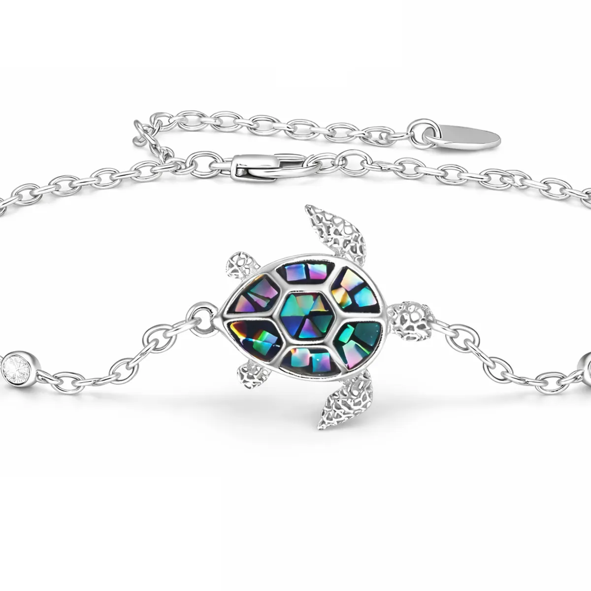 GENERICO - Pulsera plata 925 tortuga multicolor mujer joya