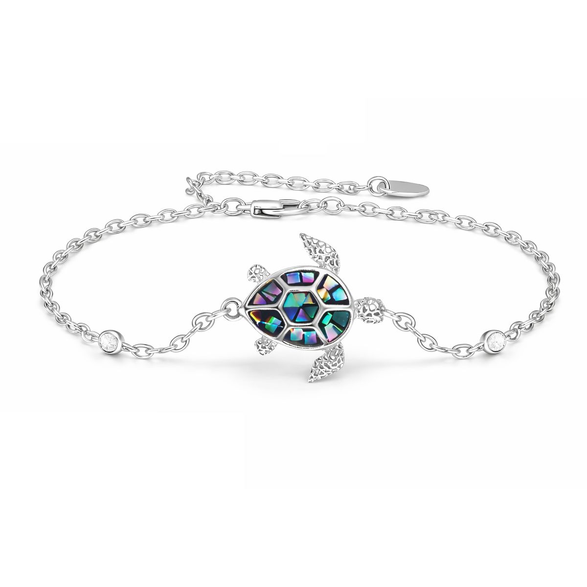 GENERICO - Pulsera plata 925 tortuga multicolor mujer joya